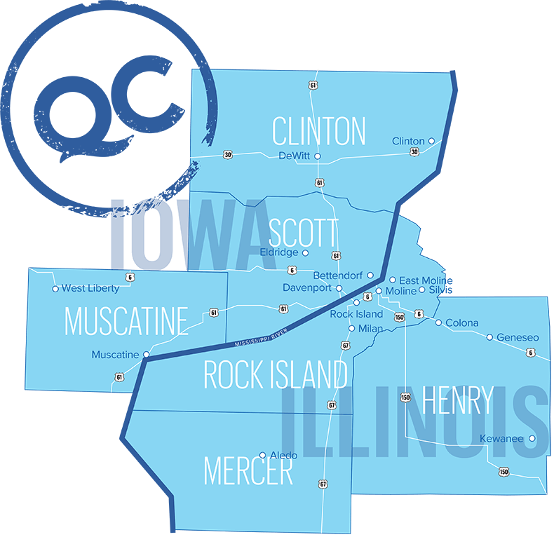 map of the Quad Cities Area