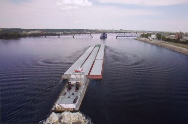 Barge on the Mississippi River